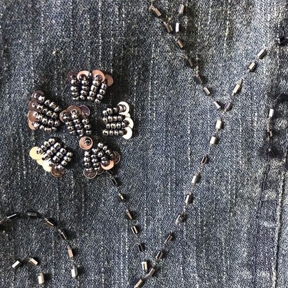 FLASHBACK Plus Size Denim Fitted Jacket Embellished Button Up - Picture 5 of 8